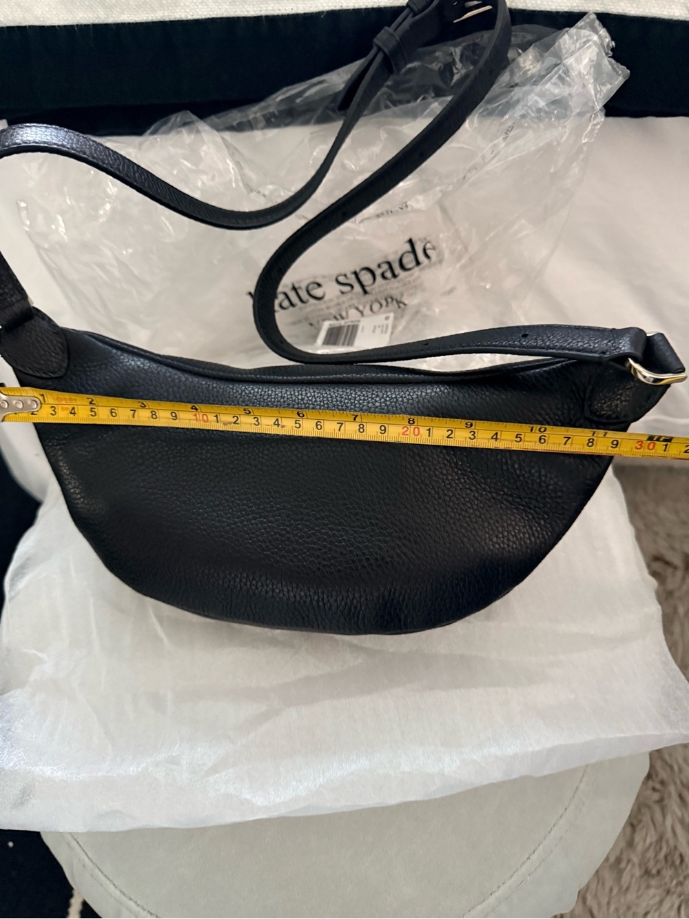 kate spade Black Leather Crossbody Belt Bag with Gold Hardware - Picture 4 of 14